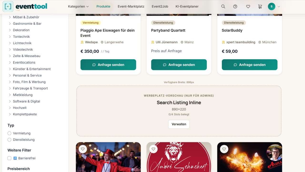Search Listing Inline