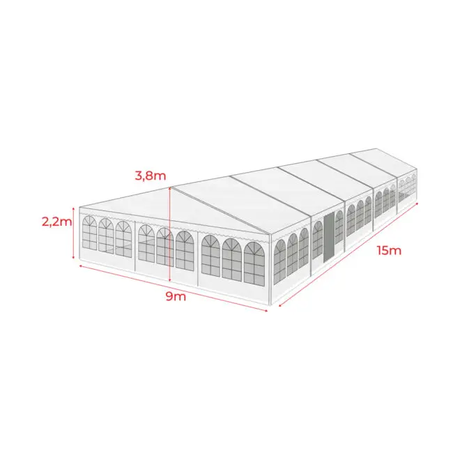 Telt 9 × 15 meter (135m2)