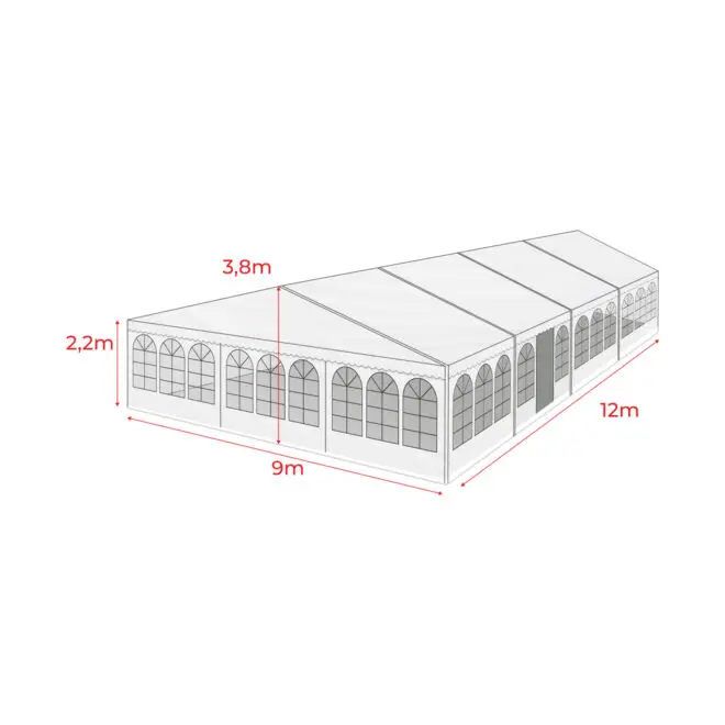 Telt 9 × 12 meter (108m2)
