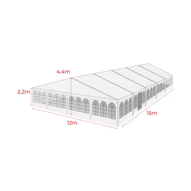 Telt 12 × 15 meter (180m2)