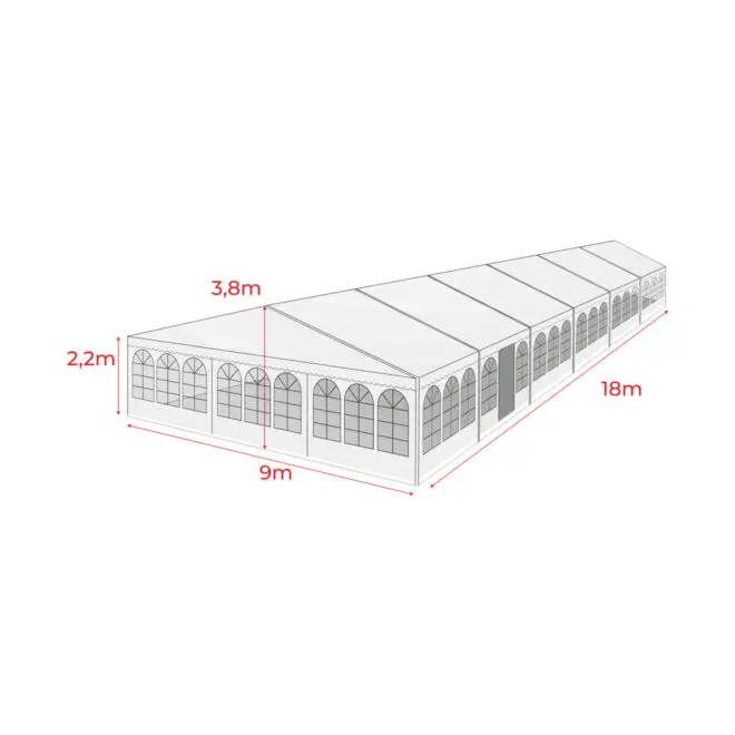 Telt 9 × 18 meter (162m2)