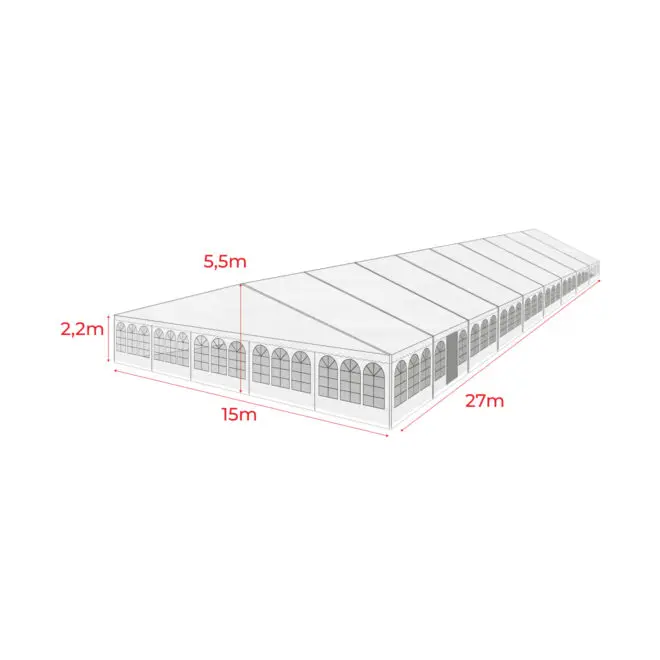 Telt 15 × 27 meter (405m2)