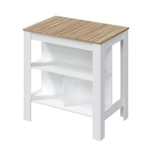 Mesa alta cocina-isla blanca Kira 105X103X67CM
