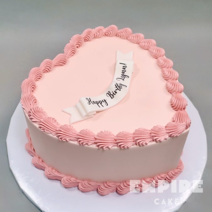 Heart-Shaped Cake with Shell Borders