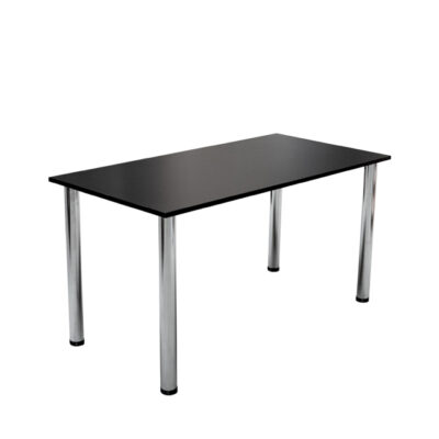 Seminartisch Chrom Classic 140 × 70 cm – Schwarz
