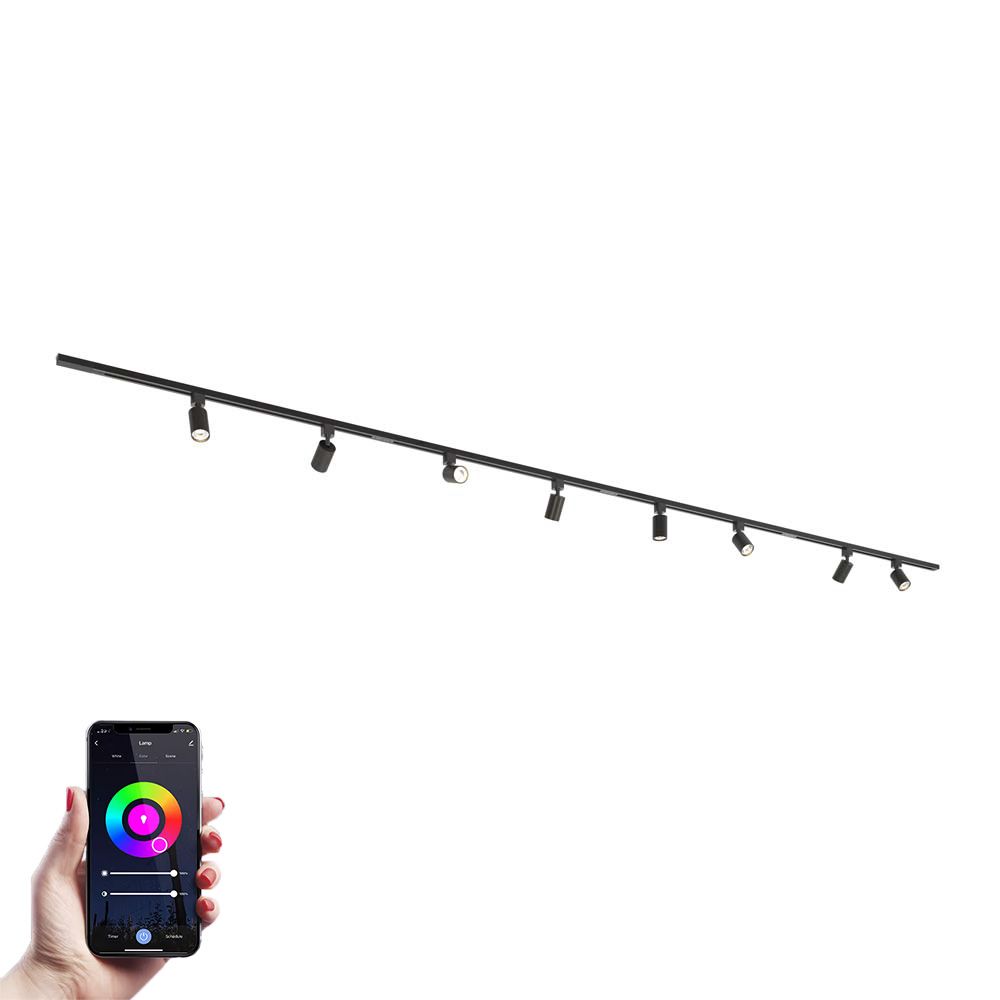 Taros LED Schienensystem-Set Gerade 4x 1 m, 8 Strahler RGBWW