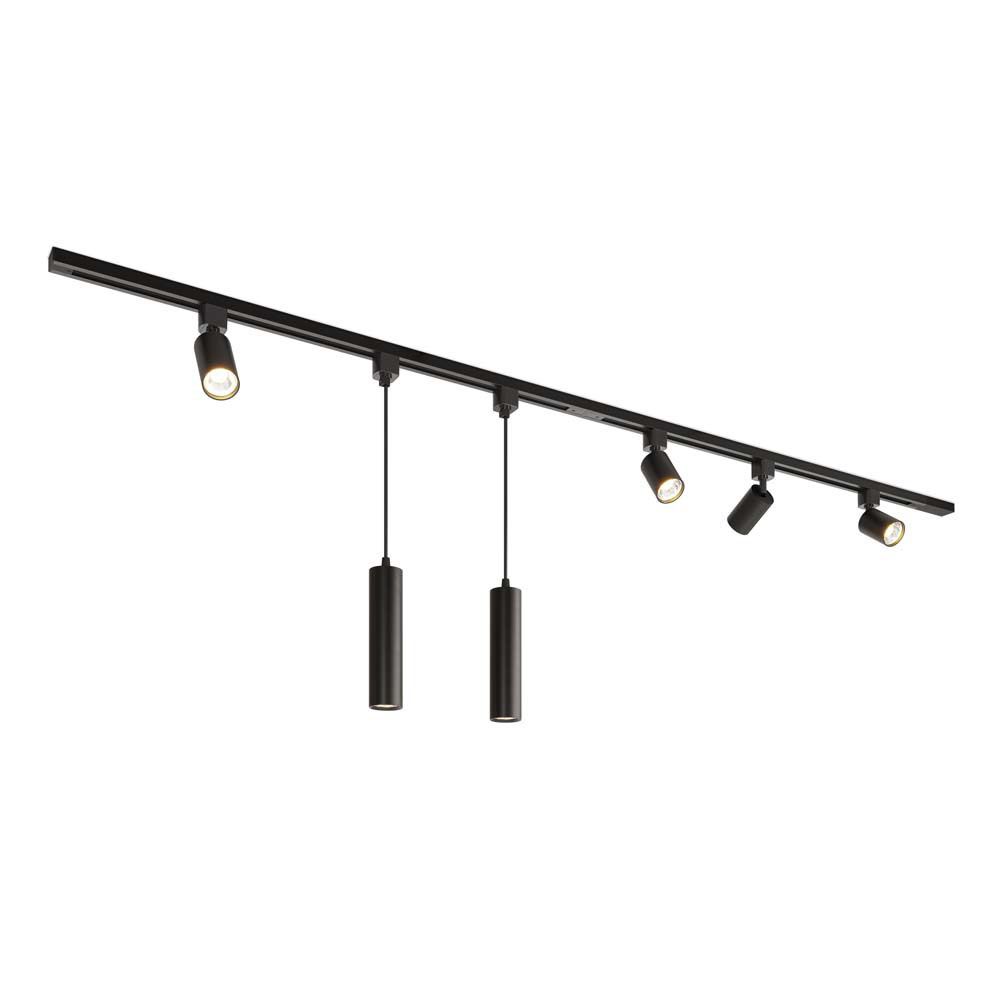 Taros LED Schienensystem-Set mit 4 Strahlern und 2 Pendelleuchten