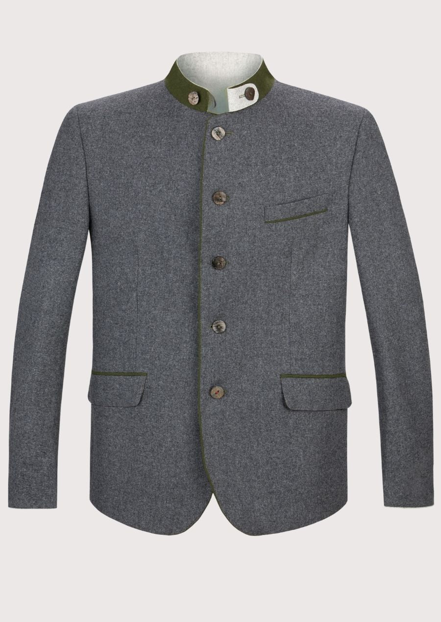 Charcoal Loden Janker Olive Trim