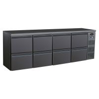 Flaschenkühltisch BBC480 schwarz - 698L - 8 Schubladen