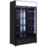 Display Getränkekühlschrank Unnicool schwarz - 2 Türen - 900 Liter