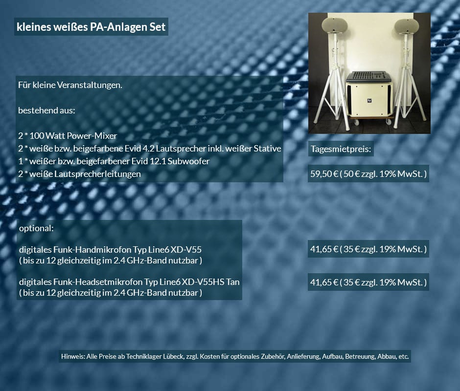 Weißes PA-Set
