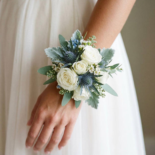 Dusty Blue Wrist Corsage