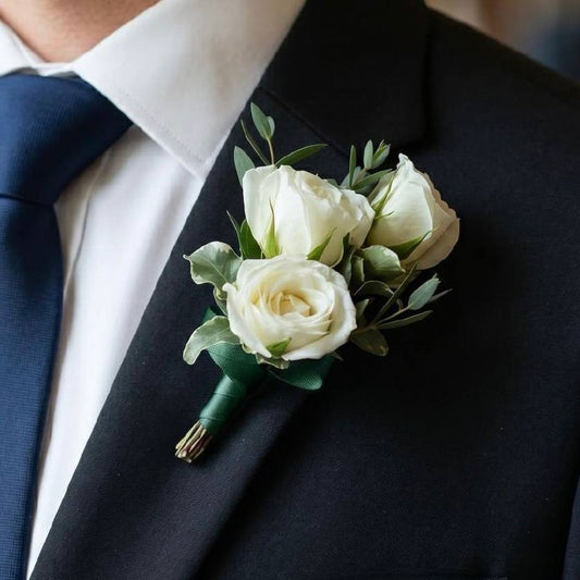 White Rose Boutonnière