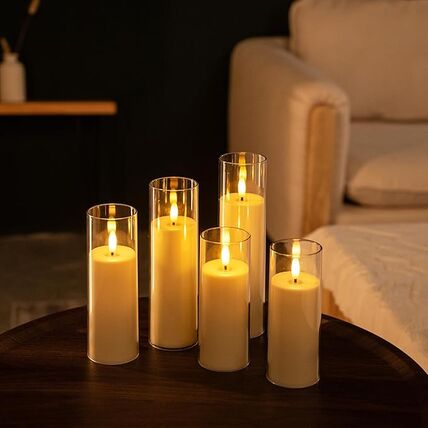 5 PACK Clear LED Candles (Battery Operated)
