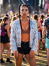 Glitzer Festivaljacke silber