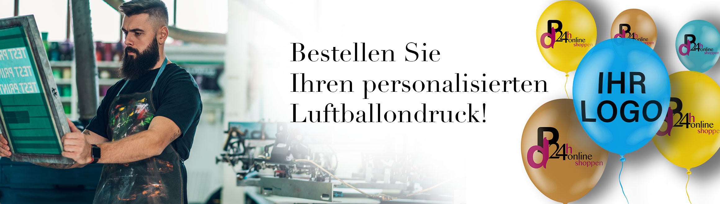 Naturlatex Luftballons - Optional mit Druck 1-farbig