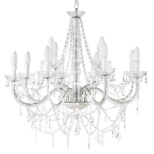 Lámpara chandelier de cristal y vidrio dorado con luz LED