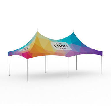 10' x 20' Pinnacle Series High Peak Frame Tent / Cross Cable Marquee Full Digital Print, Complete