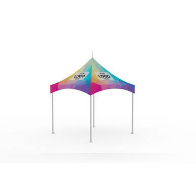 10' x 10' Pinnacle Series High Peak Frame Tent / Cross Cable Marquee Full Digital Print, Complete