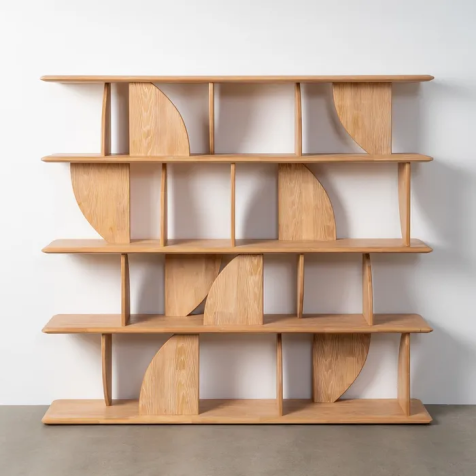 Estantería de madera de caucho natural 180 cm