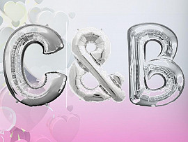 3 Giant Metallic Helium Letters for Weddings