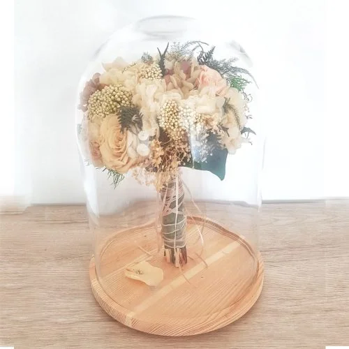 Campana de cristal para Ramo de Novia Preservado Grande