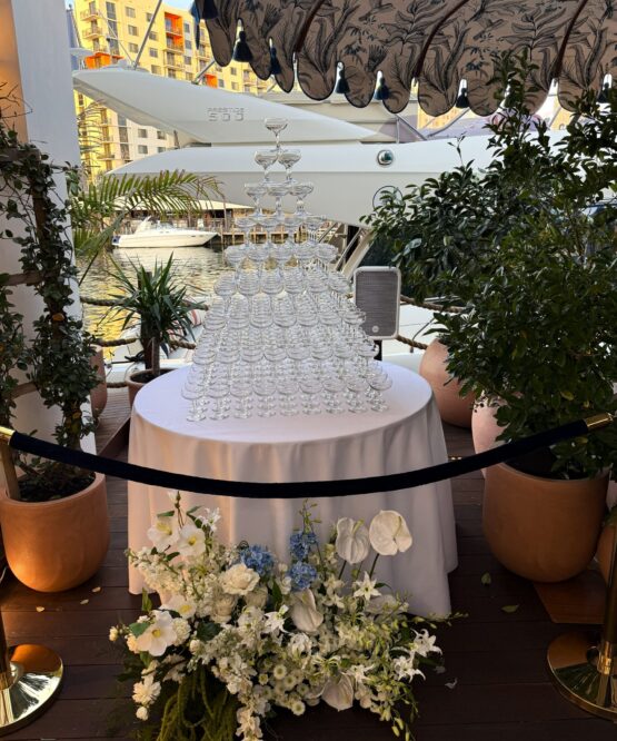Champagne Tower Centerpiece