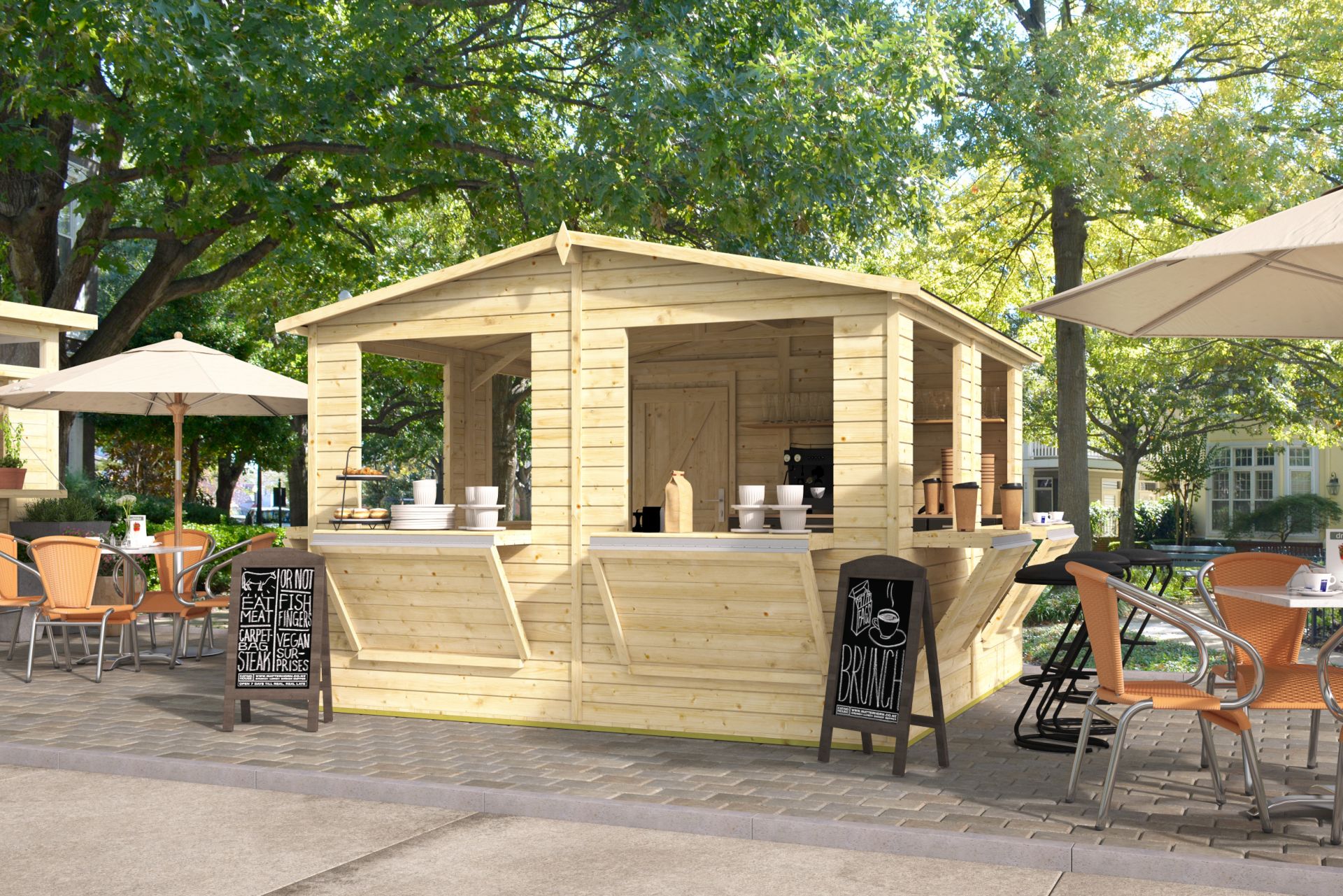 Verkaufsladen / Marktstand / Verkaufsstand Kiosk Moose