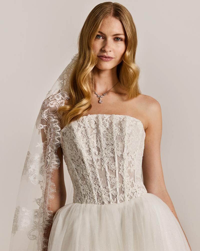 LILLY Tulle Veil - Lace Trim