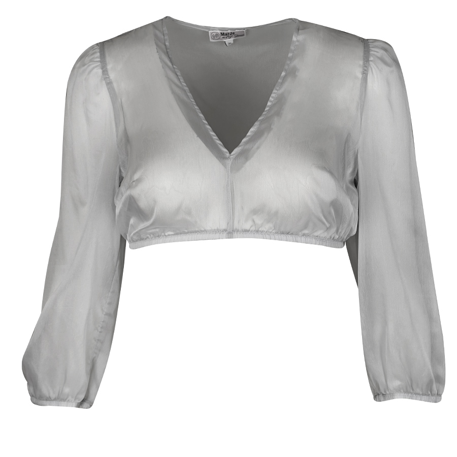 MarJo Dirndlbluse Saldenburg, lichtgrau, transparent