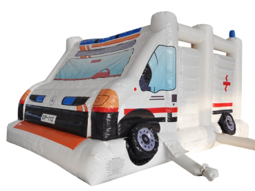 Hüpfburg Krankenwagen / Rettungswagen Notarzt 6 m × 5,4 m × 4 m