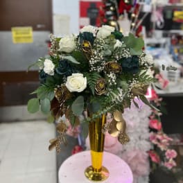 Gold, Green And White Arrangement