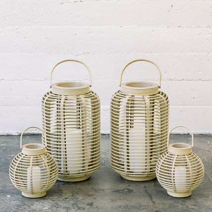 Contemporary Wicker Lantern (Set of 4)