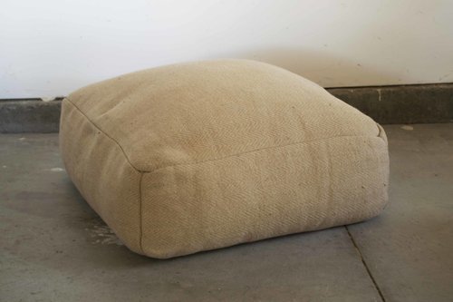 Burlap Pouf