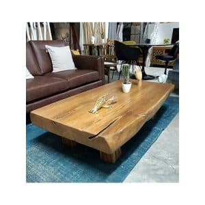 Mesa de centro de madera maciza de teca natural