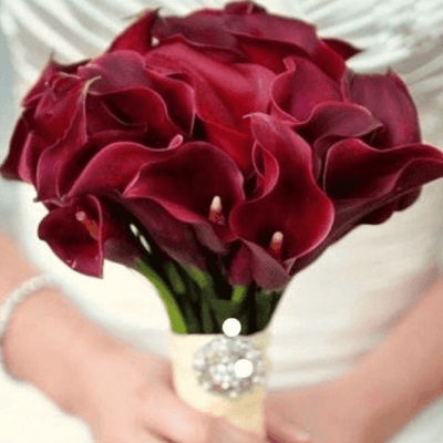 Red Calla Lilies Wedding Bouquet