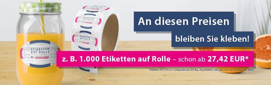 Etiketten auf Rolle