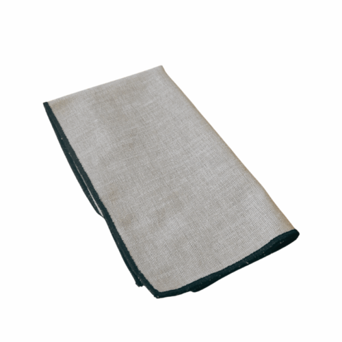 Servilleta Lino Beige Ribete Negro