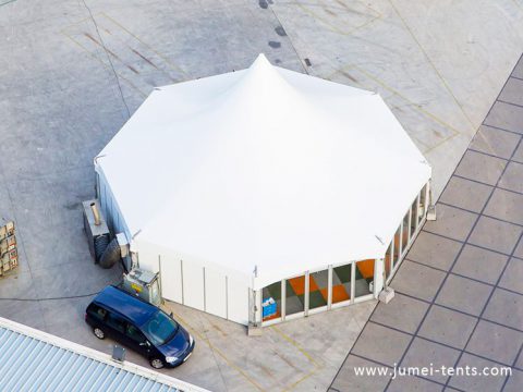 Hexagonales Multi-sided Messestandzelt mit Glaswänden