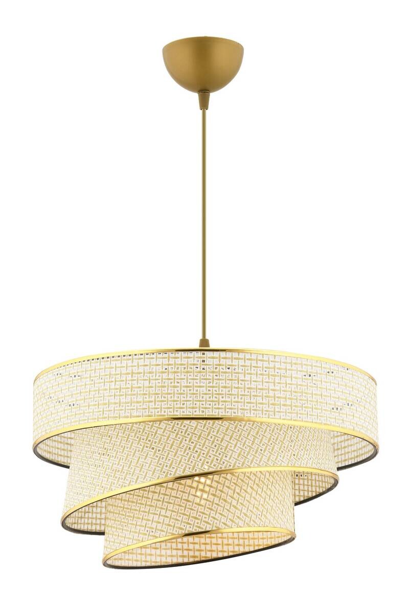 Opviq Pendelleuchte Couper gold creme Metall Baumwolle