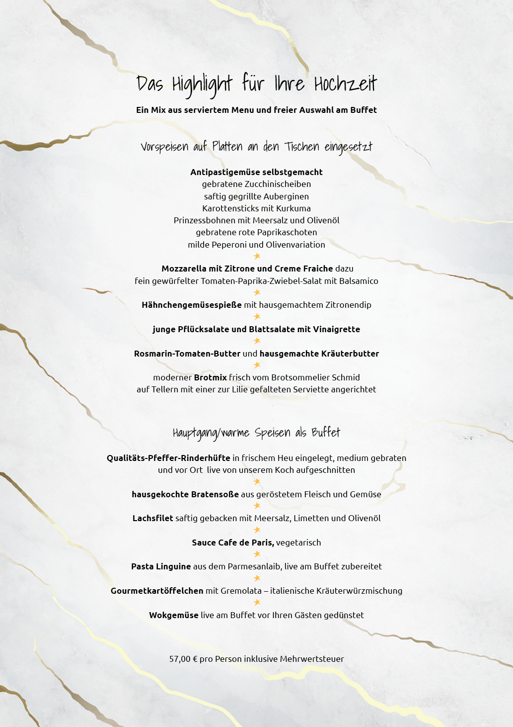 Hochzeitmenu Highlight