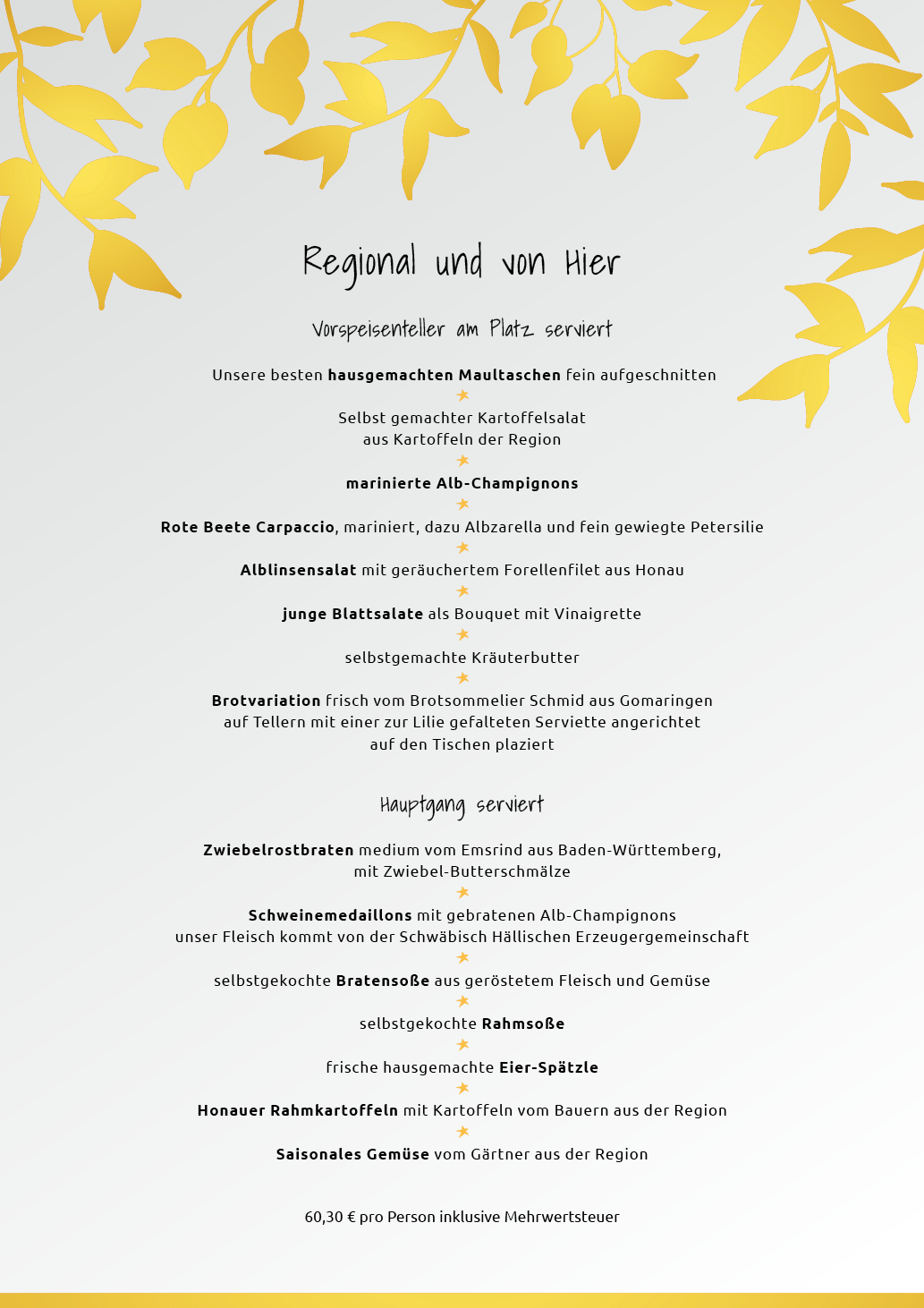 Regionales Menu
