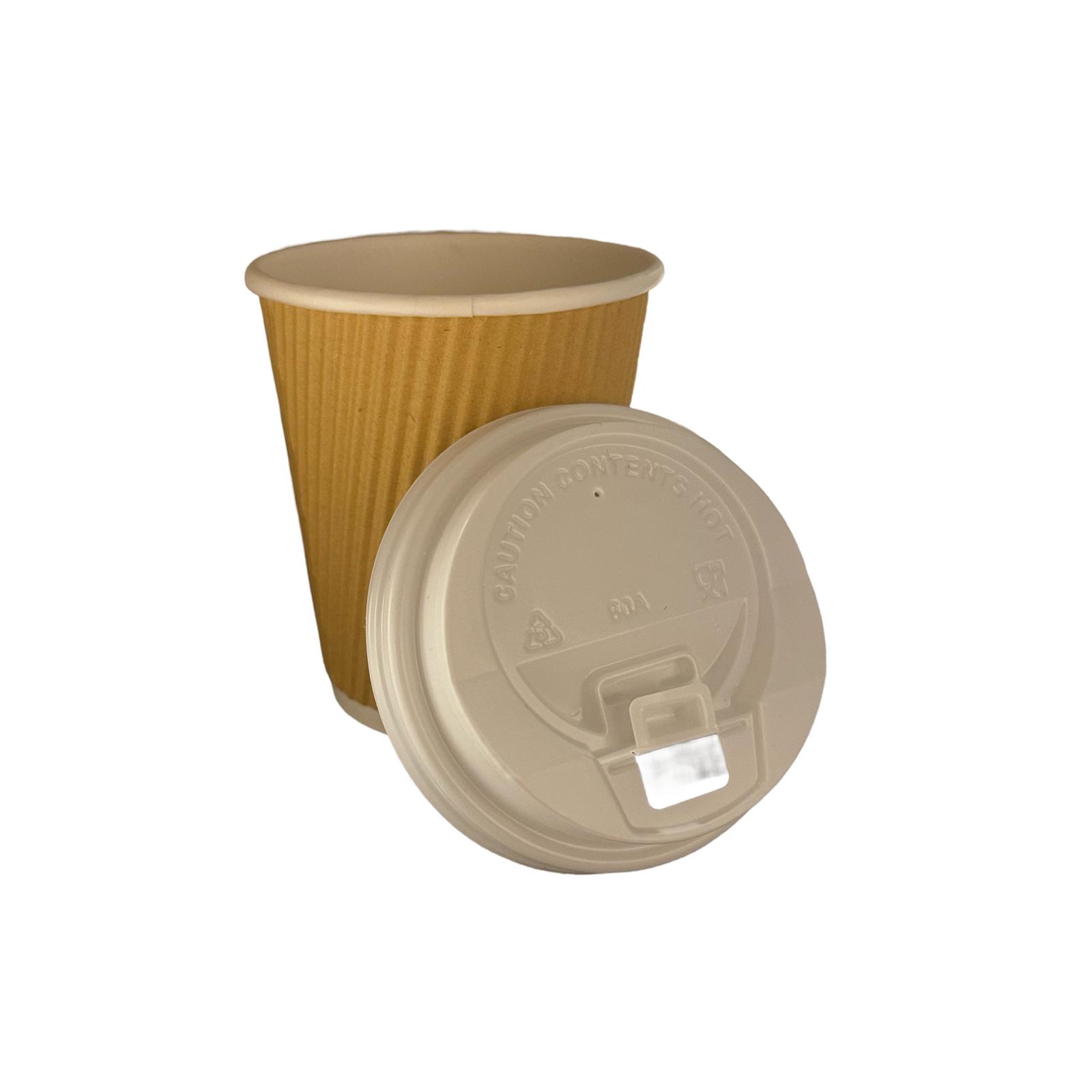 Kaffeebecher aus Karton – 200 ml (inkl. Deckel, 100 Stück)