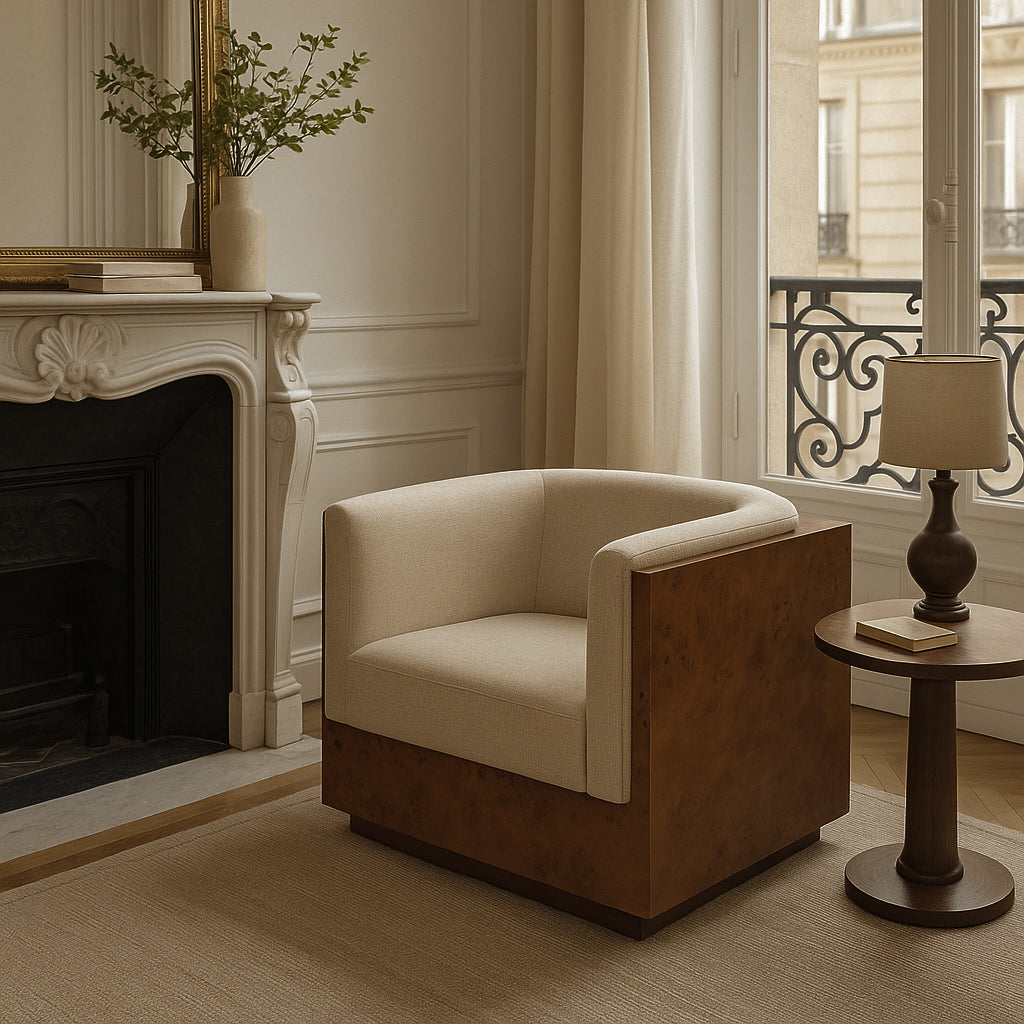 Cantera Burl Wood Lounge Chair