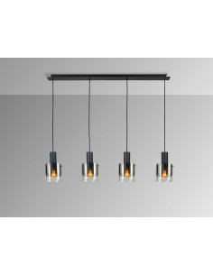 Venize Lámpara 4L Negro-Smoke