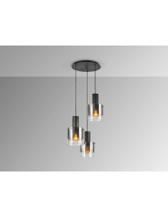 Venize Lámpara 3L Negro-Smoke