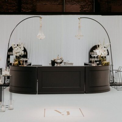 Mobile Bartheke macchiato beige rechteckig 183x60x106cm