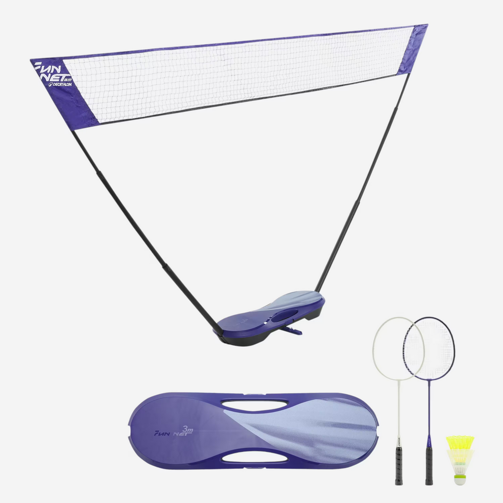 Badminton Netz - Fun Set 3 Meter blau