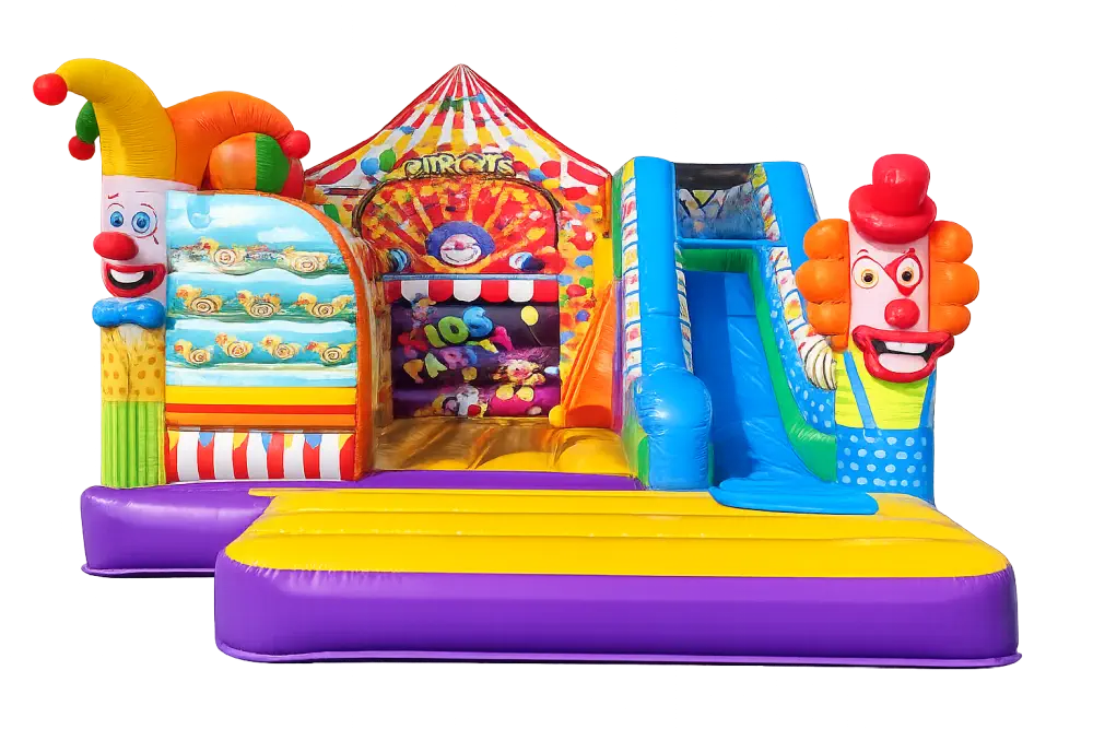 Hüpfburg Zirkus mit Rutsche