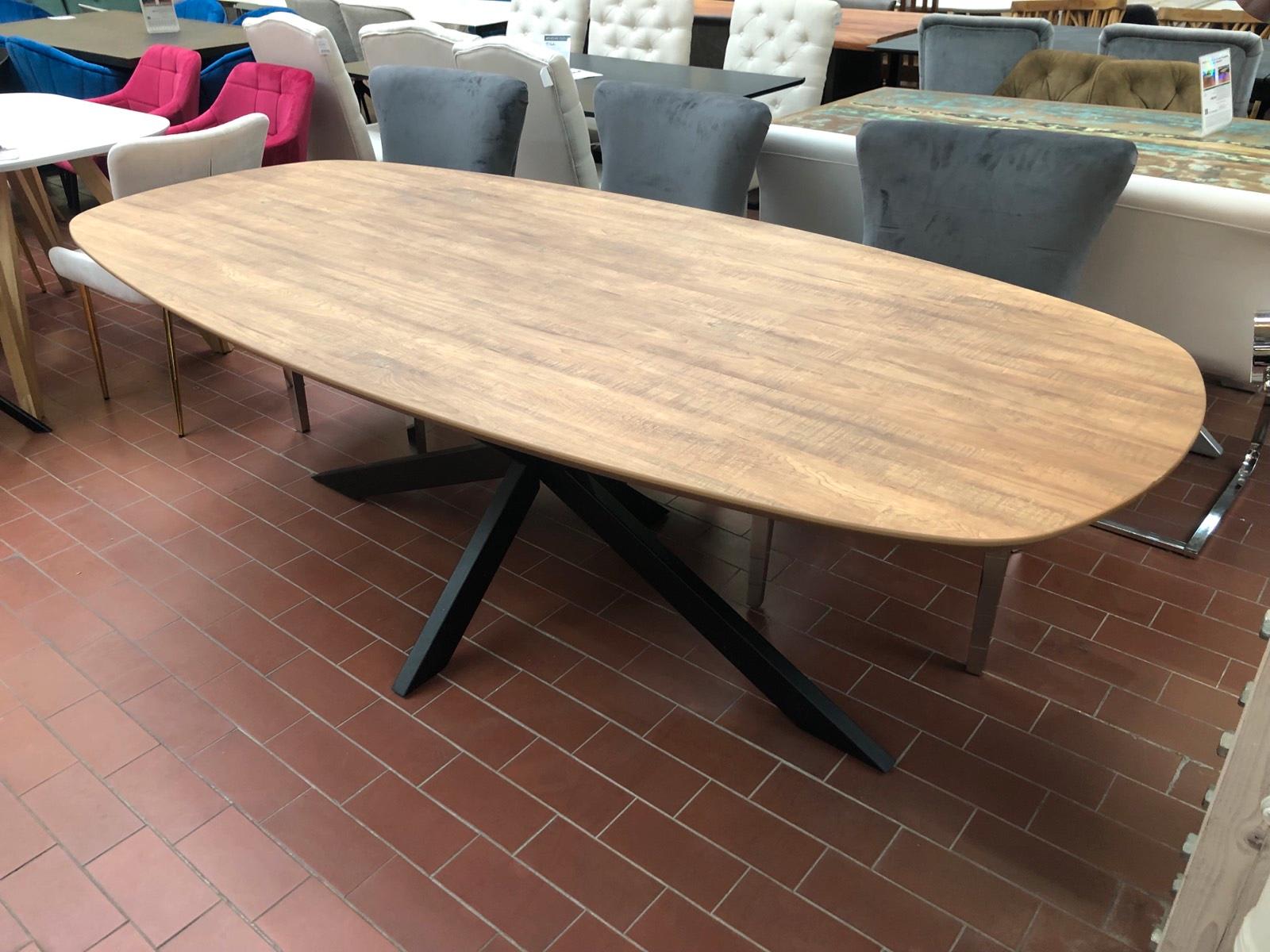 Esszimmertisch Mangoholz-Optik Esstisch oval 240 x 110 cm